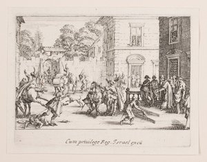 Les adieux (別れ)、シリーズ La vie de l より 作： Jacques Callot