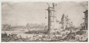パリの 2 つの素晴らしい景色: ポン ヌフの眺め 作： Jacques Callot