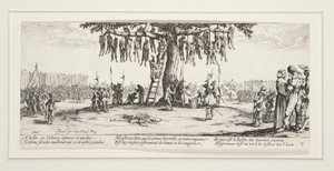 戦争の悲惨さ: N. 11 - 絞首刑 作： Jacques Callot