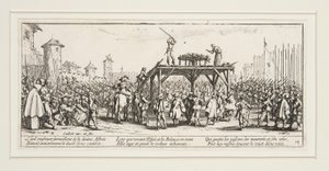 戦争の悲惨さ: N. 14 - 車輪 作： Jacques Callot