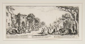 戦争の悲惨さ: N. 16 - 道端で死にゆく人々 作： Jacques Callot