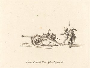 大砲の装填、16341635。 作： Jacques Callot