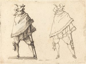 彼のマントに包まれた男、c。 1617年。 作： Jacques Callot