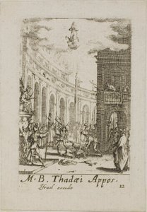 聖タデウスの殉教（『使徒たちの殉教』より第12版 作： Jacques Callot