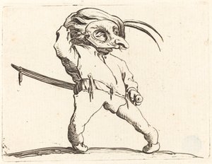 ねじれた足の仮面の男」1622年頃 作： Jacques Callot