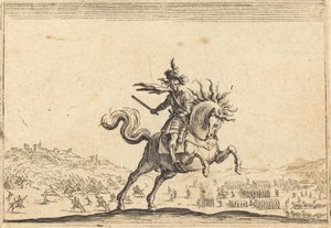 馬に乗った軍司令官、c。 1622年。 作： Jacques Callot