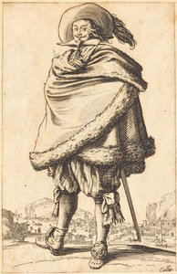 毛皮で飾られたマントに縛られた高貴な男 作： Jacques Callot