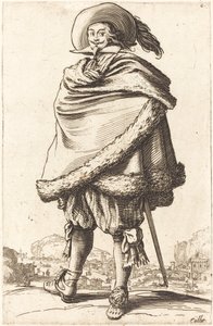 毛皮で飾られたマントに包まれた貴族 作： Jacques Callot