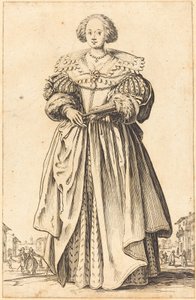 扇子を持つ貴婦人 作： Jacques Callot
