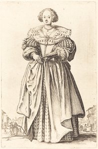 扇子を持つ貴婦人 作： Jacques Callot