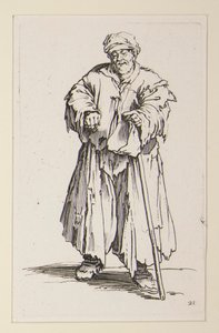 Beggars (Le mendiant obese aux yeux baisses) の目を下げた肥満の男性 作： Jacques Callot