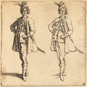 将校、正面図、1617年と1621年。 作： Jacques Callot