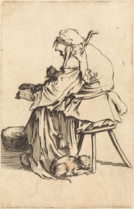 猫と老婆 作： Jacques Callot
