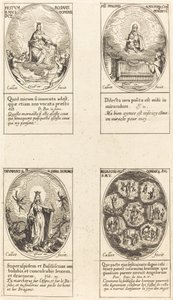 ロザリオの聖母; 雲の中に現れる聖母子。 勝利の聖母; レウ 作： Jacques Callot