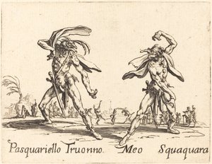 パスカリエロ・トルオンノとメオ・スクアカーラ、1622年頃。 作： Jacques Callot