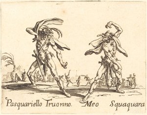 Pasquariello Truonno と Meo Squaquara、c。 1622年。 作： Jacques Callot