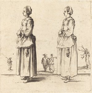農民の女性、横顔、左向き 作： Jacques Callot