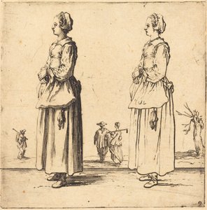 農民の女性、横顔、左向き 作： Jacques Callot