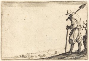 シャベルを肩に乗せた百姓 作： Jacques Callot