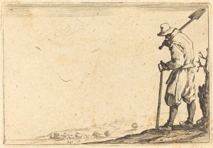 シャベルを肩に乗せた百姓 作： Jacques Callot