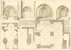 ゴドフロワ・ド・ブイヨン礼拝堂の平面図と立面図 作： Jacques Callot
