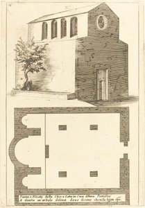 アンナスの家の近くにある教会の平面図と立面図 作： Jacques Callot