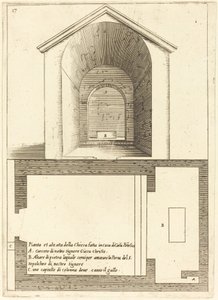 カイアファの家の近くにある教会の平面図と立面図 作： Jacques Callot