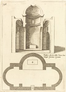聖ヤコブとヨハネ教会の平面図と立面図 作： Jacques Callot