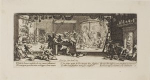 大きな農家を略奪する（『戦争の悲惨さ』より5枚目 作： Jacques Callot
