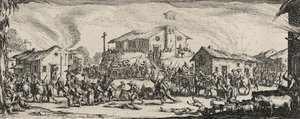 村の略奪と焼却、1633年（敷設紙にエッチング） 作： Jacques Callot