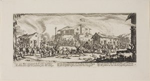村の略奪と焼き討ち、『戦争の悲惨さ』のプレート 7 作： Jacques Callot