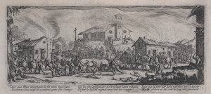 「戦争の悲惨さ」からの村の略奪 作： Jacques Callot