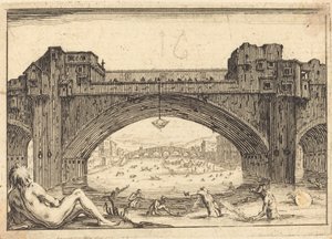 ヴェッキオ橋、フィレンツェ 作： Jacques Callot