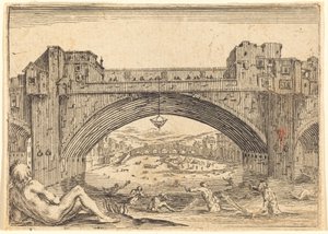 ヴェッキオ橋、フィレンツェ 作： Jacques Callot