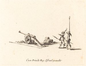 大砲の発射準備、16341635。 作： Jacques Callot