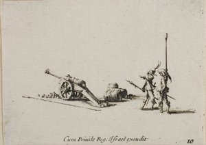 砲撃の準備、「軍事演習」のプレート 10 作： Jacques Callot