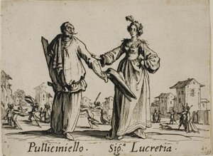 プッリチニエッロ - シニョーラ・ルクレティア、バッリ・ディ・スフェッサニアより、プレート9 作： Jacques Callot
