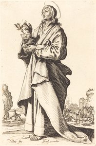 1631年に出版された伝道者聖ヨハネ。 作： Jacques Callot