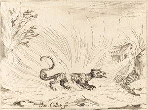 炎に包まれるサラマンダー 作： Jacques Callot
