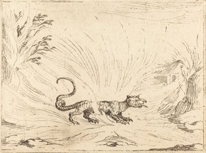 炎に包まれるサラマンダー 作： Jacques Callot