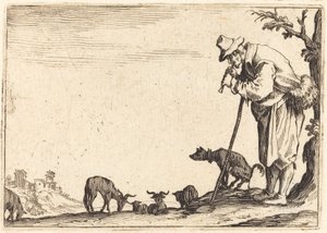 フルートを演奏する羊飼い 作： Jacques Callot