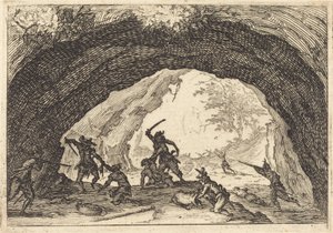 強盗を攻撃する兵士、c。 1617年。 作： Jacques Callot