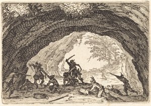 強盗を攻撃する兵士、c。 1622年。 作： Jacques Callot