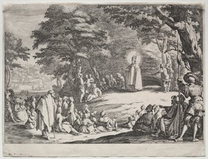 森で説教する聖アモ 作： Jacques Callot