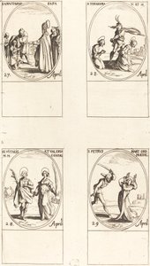 聖アナスタシウス、聖テオドラ、聖ヴィタリスとヴァレリア、聖ペテロ殉教者。 作： Jacques Callot