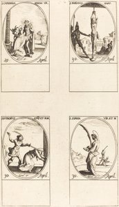 シエナの聖カタリナ。 聖マリアン; 聖エウトロピウス。 聖ソフィア 作： Jacques Callot