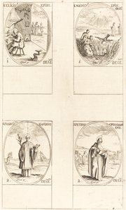 聖エリギウス。 聖アゲリクス。 聖フランシスコ・ザビエル。 聖ペテロ・クリソロゴス 作： Jacques Callot
