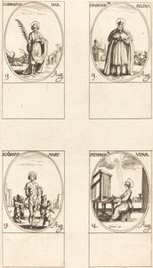 セント。 ヒッポリュトス、セント. ラデグンド、クイーン、セント. カシアン、セント. アタナシウス 作： Jacques Callot