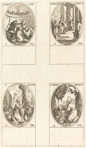 聖イグナチオ; 聖母の浄化; 聖ブレイズ; 聖イシドール 作： Jacques Callot