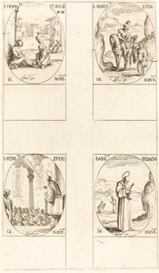 聖マーティン、聖トリフォンと仲間、聖レナトゥス、聖ディダクス。 作： Jacques Callot